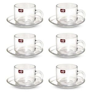 Luminarc 6 Pieces Of Cups And 6 Saucers -Colourless.