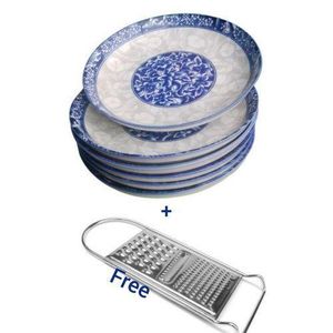 6pcs Of Dinner Plates + Free Grater - Blue