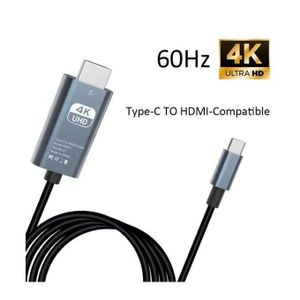 USB Type-C to HDMI Cable 2m 4K Compatible with Laptops MacBook Tablets & Smartphones – Plug & Play Video Cable