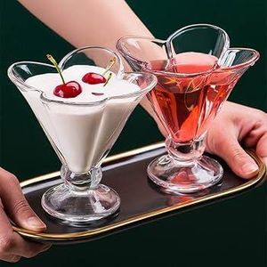 Other 6 Pieces 6.5oz Milkshake Glass Ice Cream Cups Footed Dessert Bowls