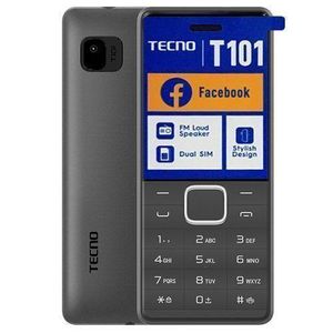 Tecno T101 Dual Sim Basic Phone 1000mah Battery 1.77inch Small Button Phone And Expandable Memory Up To 32GB,Wireless FM - Bllack.