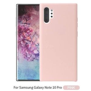 Samsung  Galaxy Note 10+ Luxury Soft Rubber Liquid Silicone Skin Touch Feel Cover Case Pink 