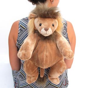 New Cute Lion Plush Toy Backpack Cartoon Simulation Plush Stuffed Lion Backpack Kids Cosplay Dress Up Creative Birthday Gift - Multicolor 