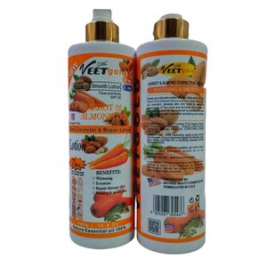 VEET GOLD CARROT & Almond  Oil Body Corrector & Repair Face & Body Lotion For  Whitening,Even  Skin Tone,Moisturize,Firming