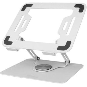 360° Rotating Base Foldable Laptop Stand Multi-Angle & Height Adjustable Design Carbon Steel Build with Non-Slip Pads Laptops Upto 15.6 inch-Silver/Grey/Black