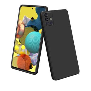 Silicone Soft Back Cover Case for Samsung Galaxy A51 (Black)