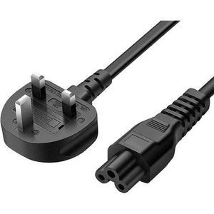 3 Pin Laptop Notebook Adapter Power Cord Cable - Black