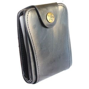 New Men's Faux Leather Bifold Wallet - Black