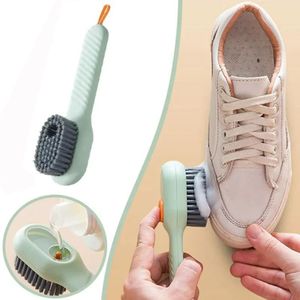 Multi-function automatic spot shoe brush soft hair hand pressure hanging hole suitable for clothing carpet plastic handles