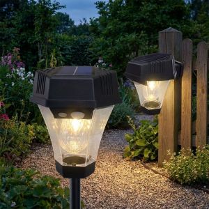 Outdoor Solar Post Light, Aluminium Solar Lamp Post Light, Outside Decor for Yard Garden Pole Pillar- Multi Colours 