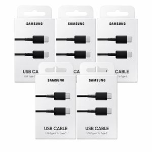 Samsung Pack of 5 USB-C to USB-C Fast Charging Cable – (Durable & High-Speed)