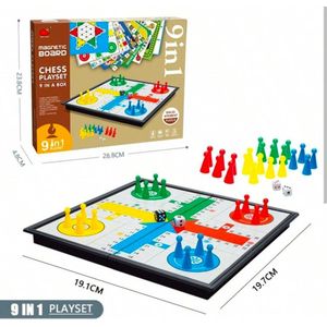 9-in-1 Magnetic Board Chess Playset, a versatile multi-game collection packaged in a single box