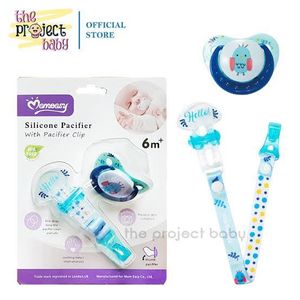 Momeasy Baby Silicone Pacifier With Pacifier Clip-Blue