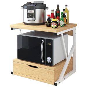 2-tier microwave oven stand brown-color 