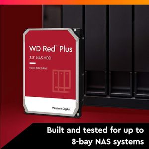 WD Western Digital 8TB  Red Plus NAS Internal Hard Drive HDD - 5640 RPM, SATA  256MB/s, CMR, 128 MB Cache, 3.5" - WD80EFZZ NASware 3.0- Multicolor