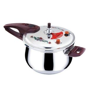 6 Litres Stainless Steel Pressure Cooker With Steamer -Silver