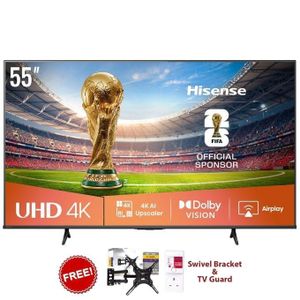 Hisense 55 Inch 4K 4KUDH Smart TV  Walll Bracket+Power Guard 55A6Q