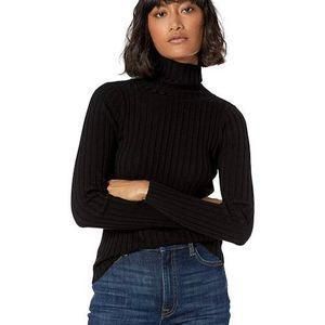 Women's Turtleneck Pullover Sweater - Black