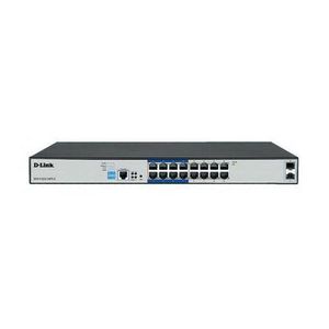 D-Link DGS-F1210-18PS-E 16-port Gigabit Long Range 250m PoE+ Smart Switch with 16 PoE ports, 2 SFP ports - DGS-F1210-18PS