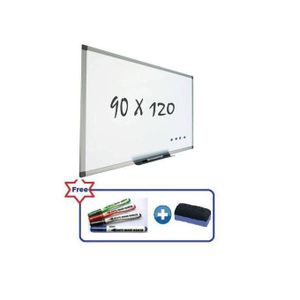 White Magnetic Board,Dry Eraser Board (90Cm X 120Cm) With Markers & Eraser