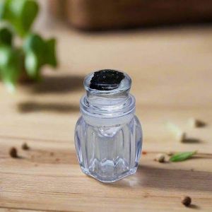 Charming Mini Glass Spice Jar with Decorative Clear Lid
