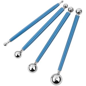 4-Piece Double-Ended Stainless Steel Ball Baking Fondant Tool Set.