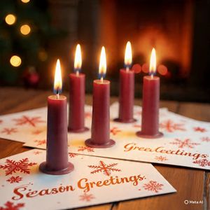 Pack of 8 coloured flame candles RED