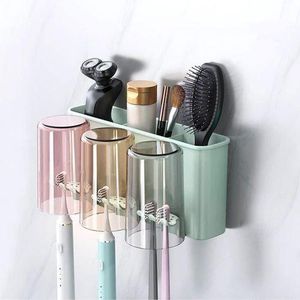 Original Wall-Mounted Multi-Function Toothbrush & Toiletry Holder with Magnetic Cups - Multicolor
