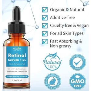 Mabox Retinol Serum  Professional facial Serum Anti-wrinkle, skin firmness, removes Dark Spot -30ml