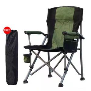 Foldable camping chair with bottle holder