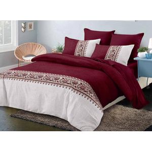 Hg 6x6 Bedcover With One Bedsheet And Two Pillow Covers Multicolored - maroon