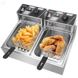 Double Deep Fryer Of 12 Liters-Silver