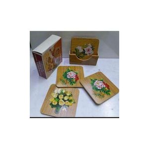 6pcs bamboo coasters