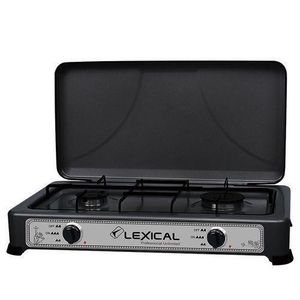 2 Burner Gas Cooker Stove With Lid -Black. .