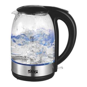 Dsp 1.7 Litre Glass Electric Boiling Kettle - Silver.
