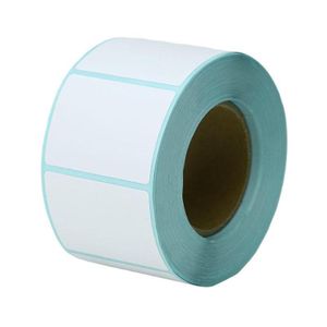 Roll of self-adhesive label stickers used for thermal printing. 