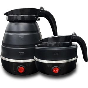 0.7L Folding/Expandable & CollapsibleTravel Silicone Portable Electric Kettle - White/Black
