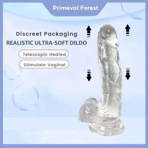 Big Size 8inches Silicone Penile Simulate Women Masturbati0n Stick - Transparent