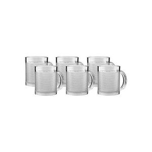 6-Piece Tea/Coffee Glass Mug Set - Transparent