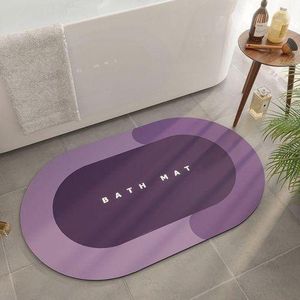 YY Super Absorbent Bathroom Door Mat-Grey Blue Green Print Vary -Decoration May Vary