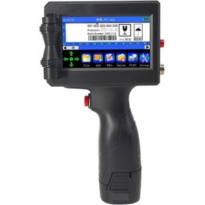 12.7mm Intelligent Handheld Printer Code Qr Code Logo Touch Screen Free Encryption Fast Drying Inkjet Printer for Barcode Production Date Logo Serial Number Variable QR Code Coding Machine Printing Production Date Batch Number- Black