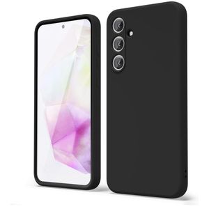 Samsung Galaxy A35 5g Soft Rubber Liquid Silicone Case Cover Black 