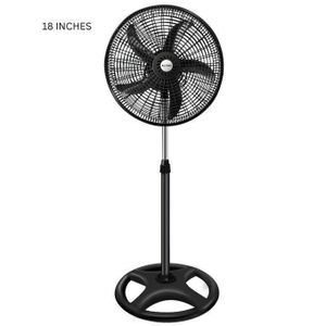 16/18-Inch Adjustable Electric Stand Fan with Oscillation - Silver & Black