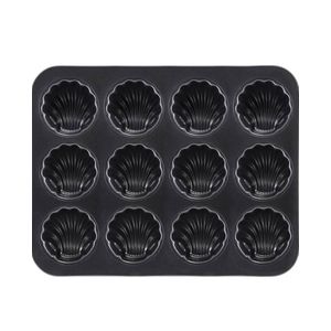 Shell-shaped Madeleine Mold Sticky Cake Mold 12 Holes - Black