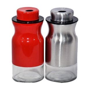 Salt and Pepper Shaker - Red, Silver