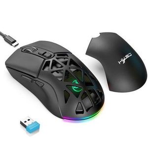 Yesido  KB46 Rechargeable Wireless Mouse with 6400 DPI Adjustable Sensitivity, 7 LED Lighting Effects, BT5.1 & 2.4G Dual Modes, 650mAh Battery for Windows/Mac, 7 Programmable Keys