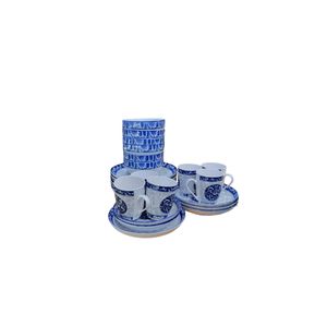 24pcs Blue Flower Ceramic Dinnerset-Multcolour