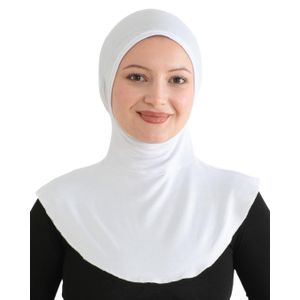 Sport Hijab For Women, Muslim Head Scarf, Flexible Turban Girls, Chic Islamic Wear For Gym, Neck Collar Bonnet -White