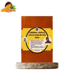 Mekis Turmeric, Papaya, Oats & Shea Butter Soap – Glow & Nourish Naturally,100g - 1 piece