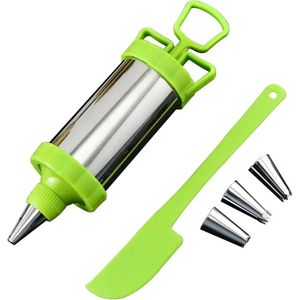 Cake Decorating  Whipped Cream Piping Syringe And Nozzles, Cupcake Frosting Filling Kit, Food Grade Reusable Dessert Cream Decorating Tools with 3 Tips and 1 Spatula/Cake Decorating Pen Reusable Stainless Steel Cake Decoration Icing Tools